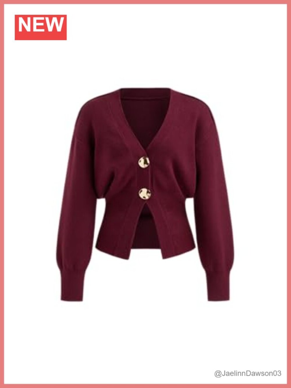 Women's Knit V-Neck Button Front Cardigan Long Sleeve Sweater